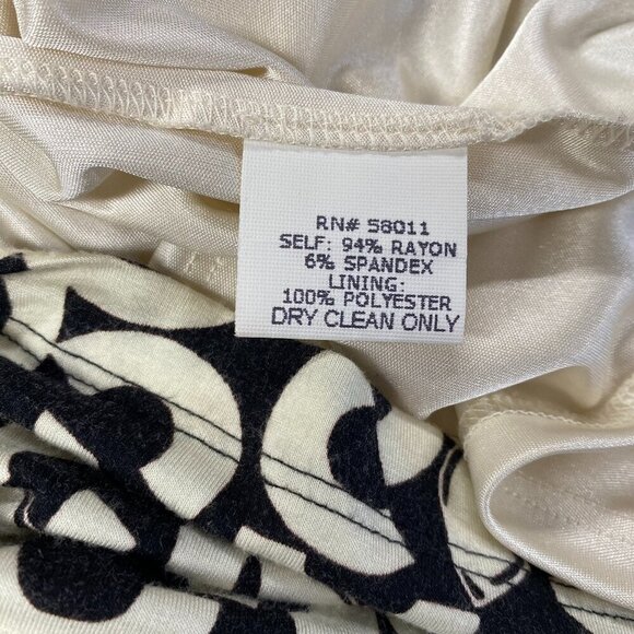 David Meister Dress Black and Cream lined sheath dress Size 8 office to evening - Picture 5 of 5